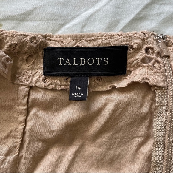 Talbots Tan Lace Skirt 100% cotton- Size 14 - Picture 3 of 7